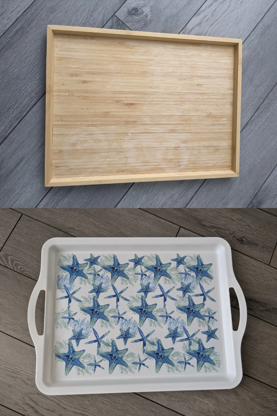 Ikea Bamboo Tray & Plastic Tray