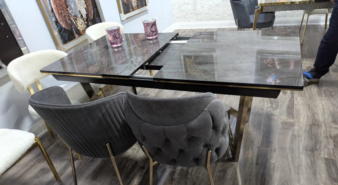 Extendable Dining Table with 6 Chairs - photo 2