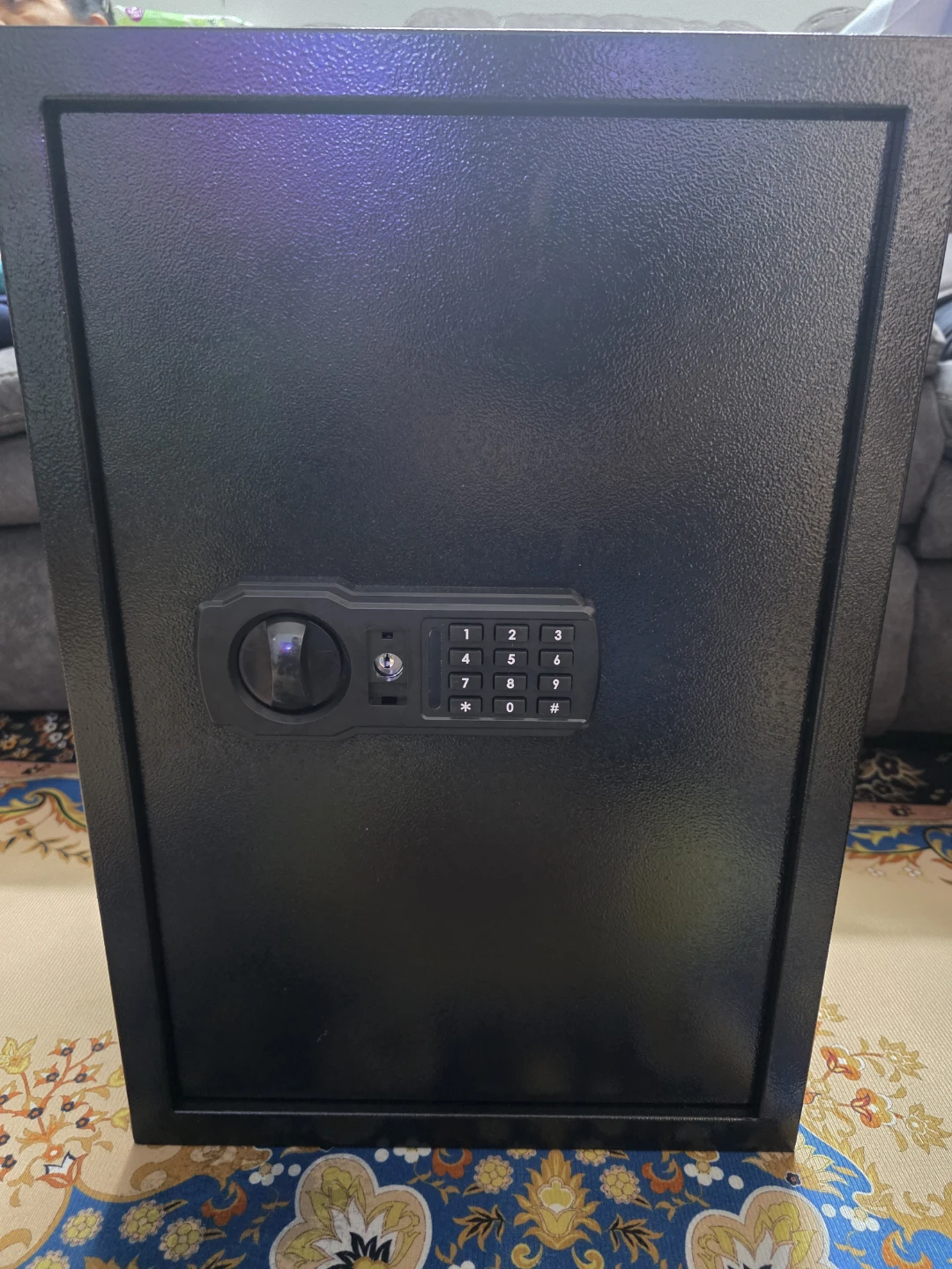 Digital Safe Box with Key Lock and Removable Shelf