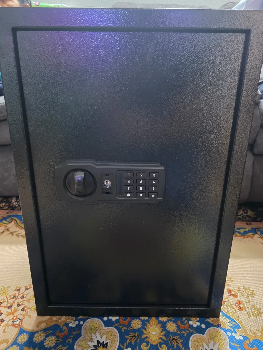 Digital Safe Box with Key Lock and Removable Shelf