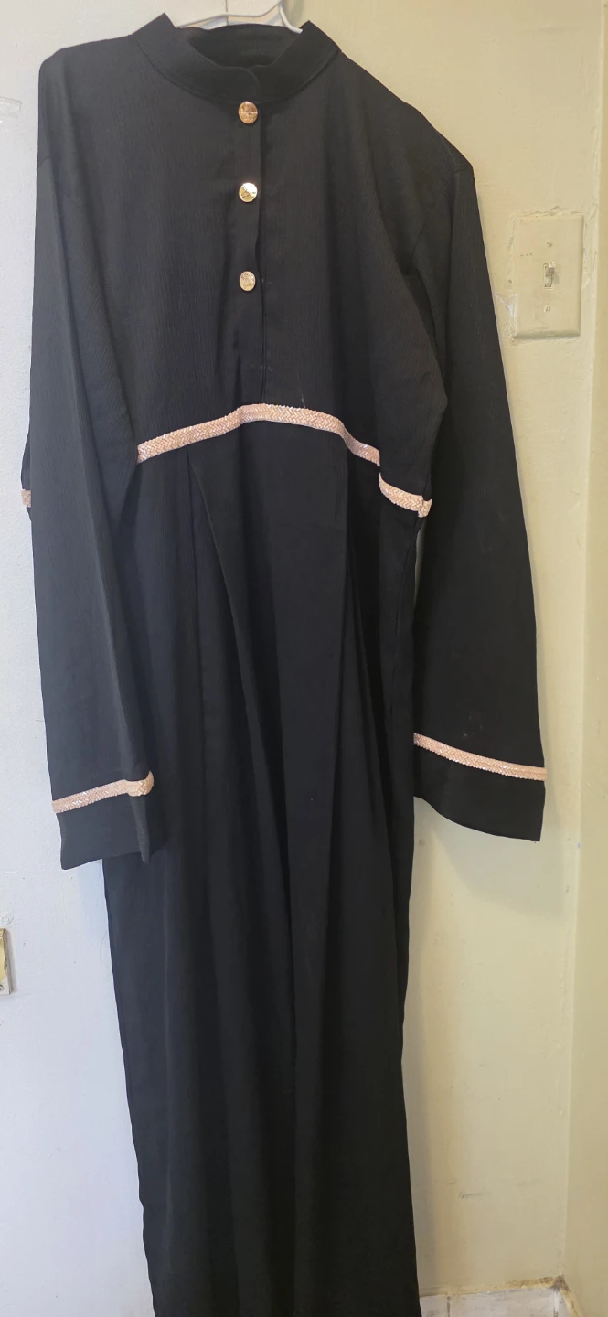 Black Abaya with Pink Trim⚽ - photo 2