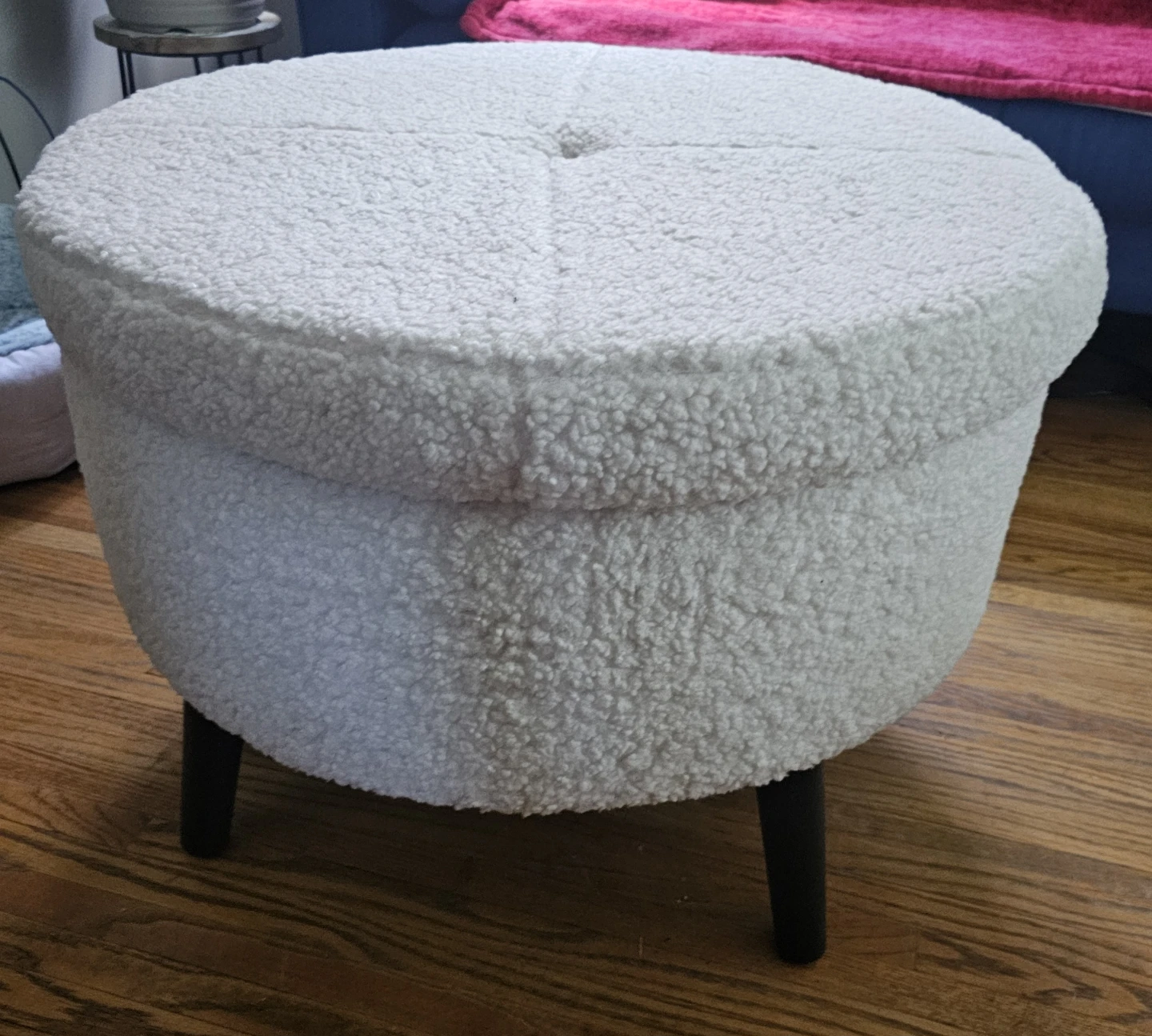 White Sherpa Storage Ottoman