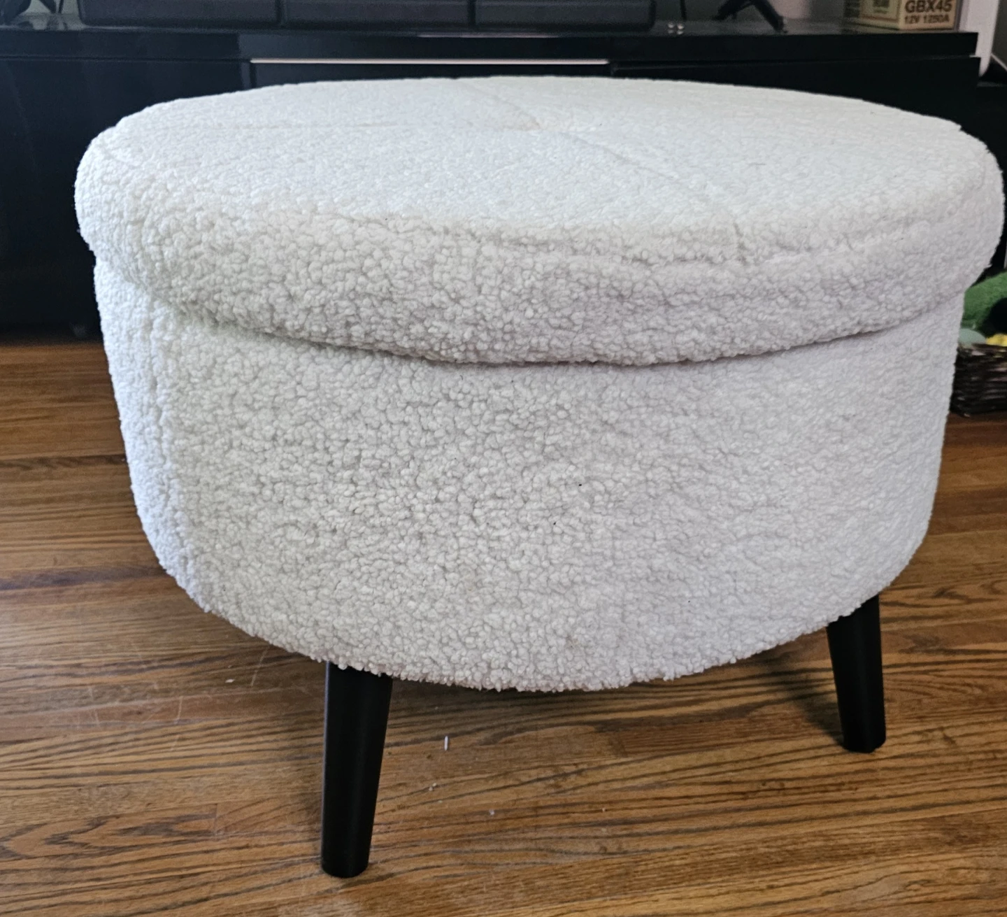 White Sherpa Storage Ottoman - photo 2