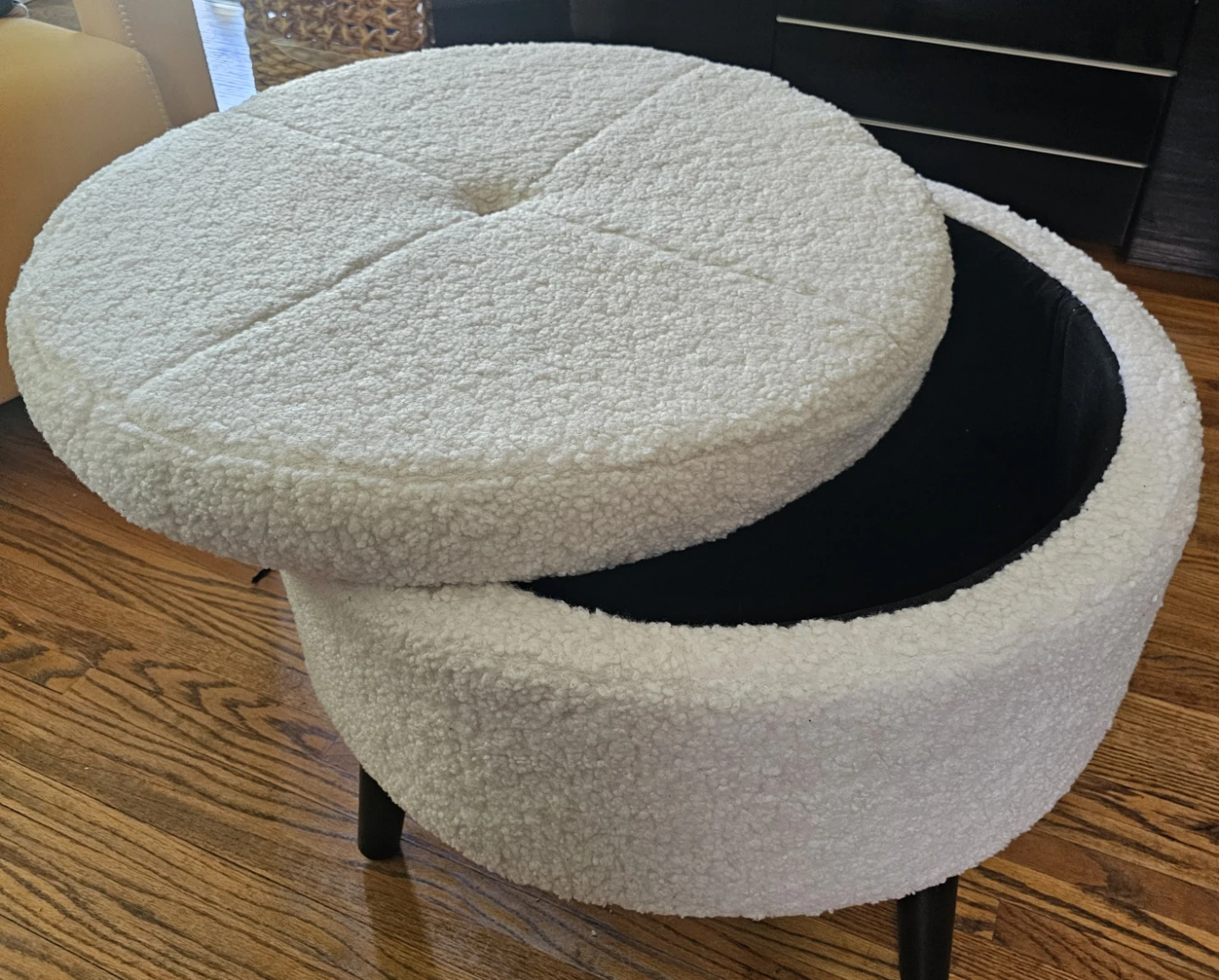 White Sherpa Storage Ottoman - photo 4