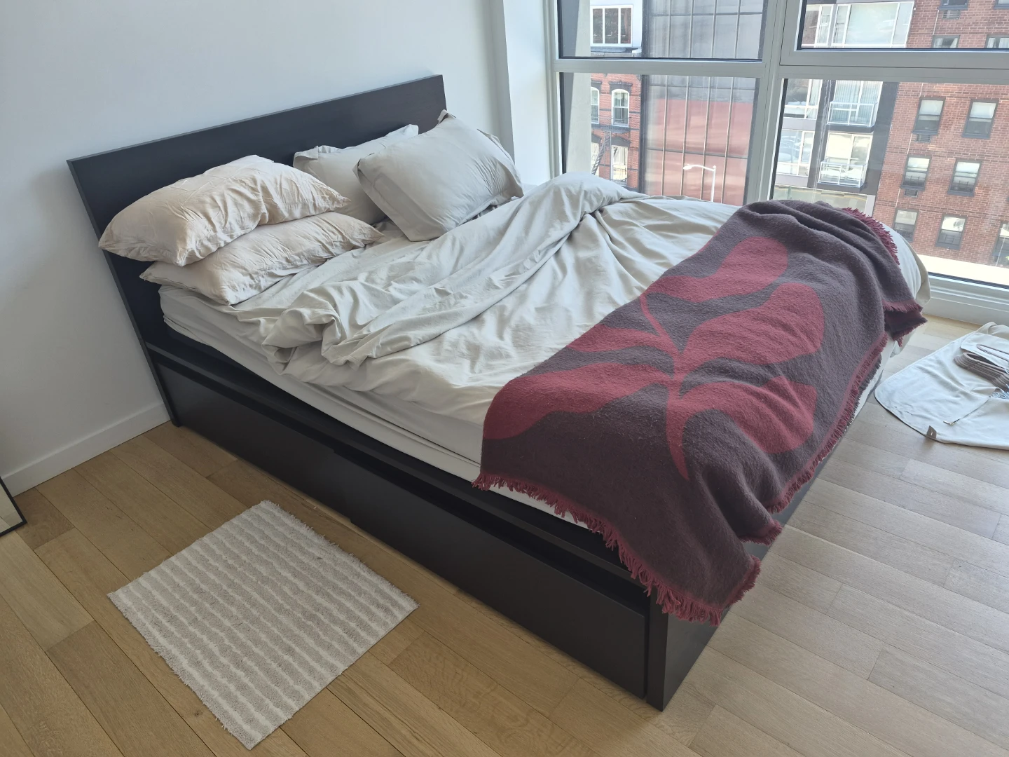 Black Platform Bed Frame with Storage Drawers - photo 5