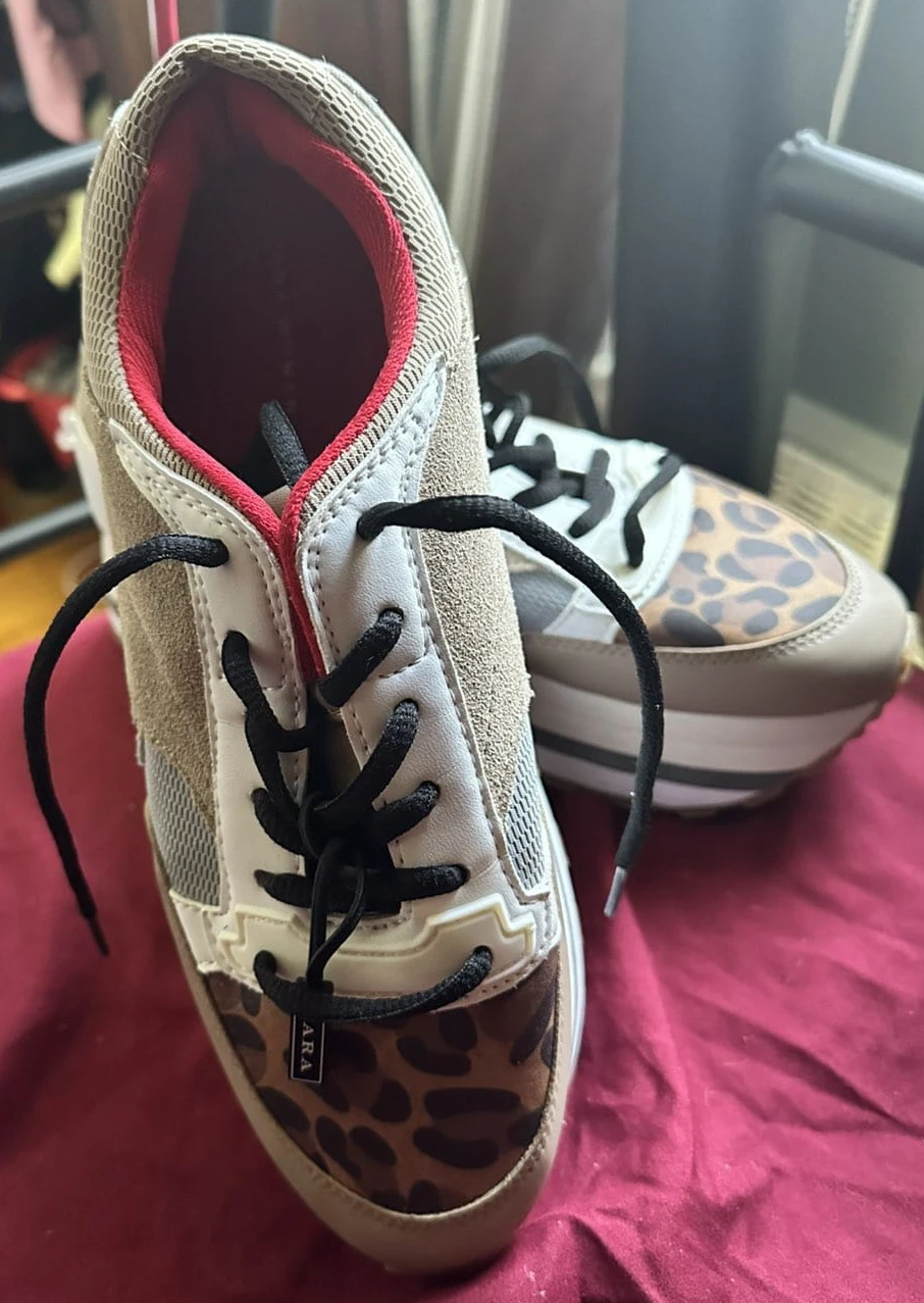 Zara Leopard Print Platform Sneakers - photo 2