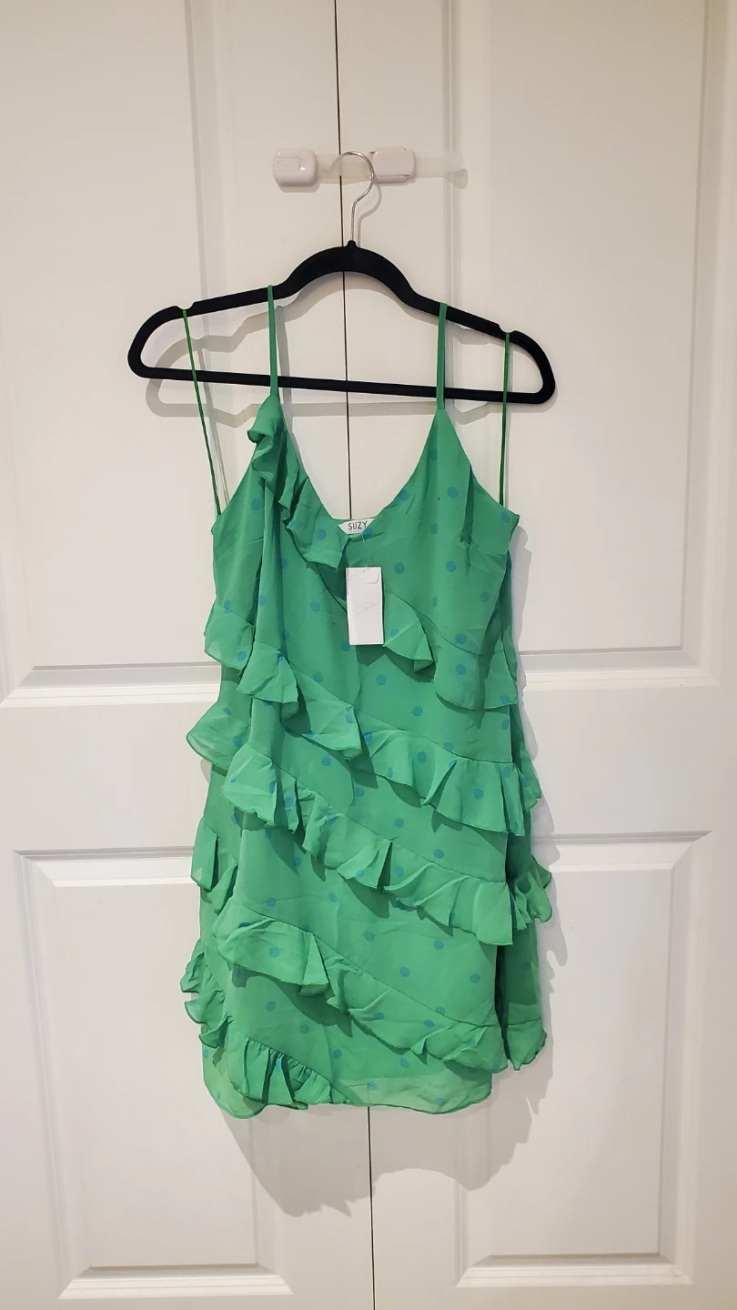 Suzy Green Polka Dot Ruffle Dress
