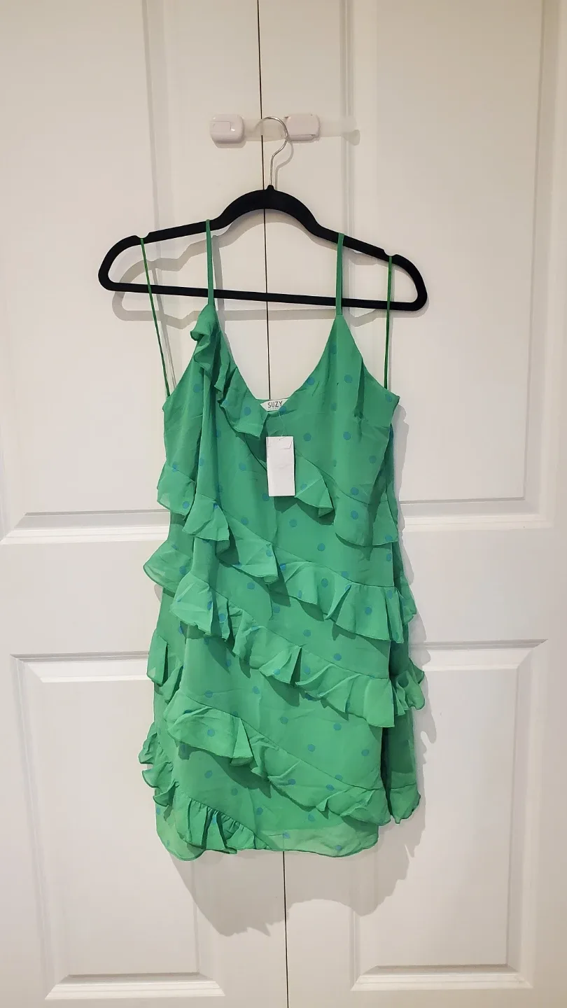 Suzy Green Polka Dot Ruffle Dress