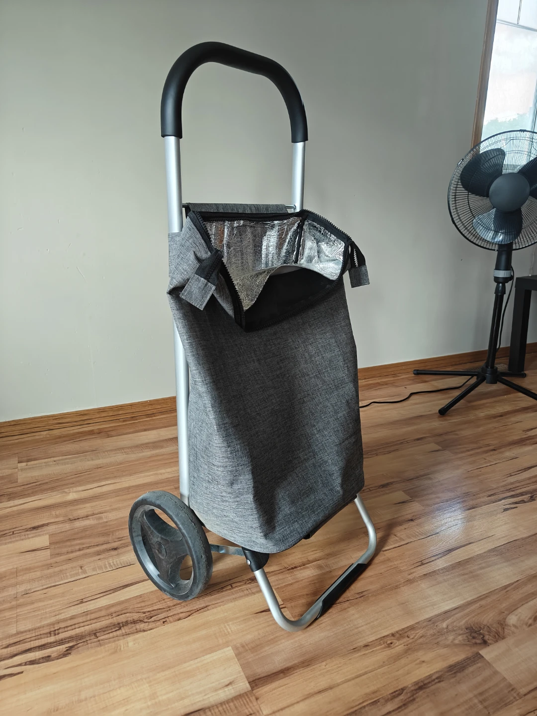 Grey Rolling Shopping Cart with Insulated Bag - photo 3