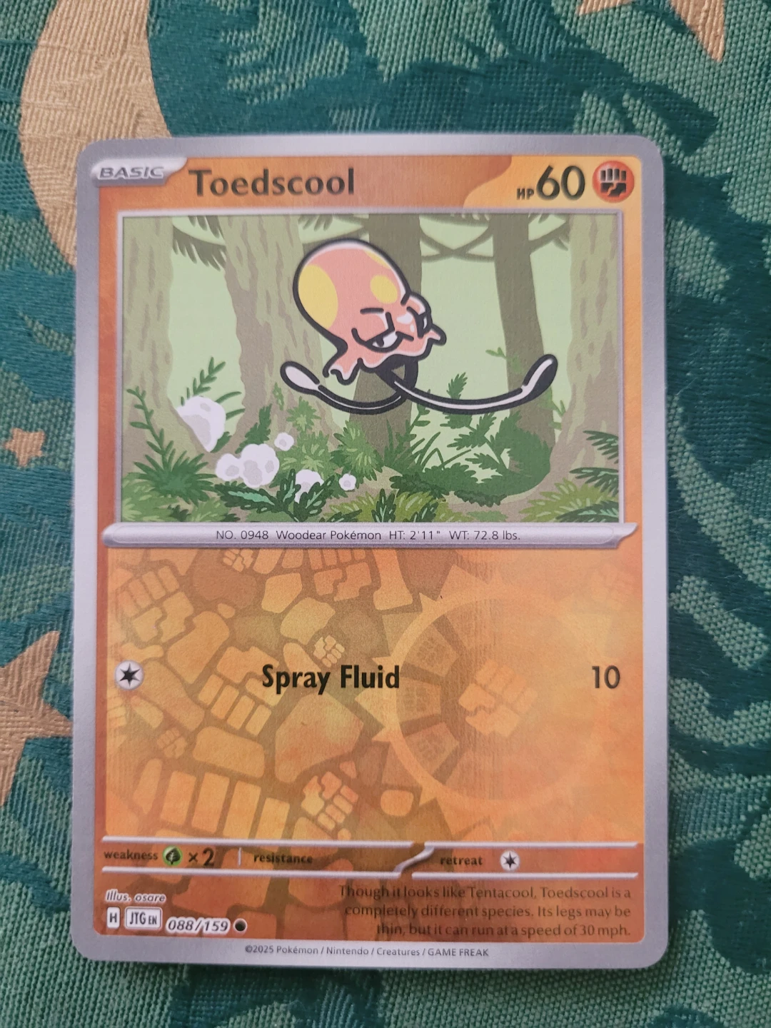 Pokemon Toedscool  Reverse Holo Trading Card ⚽️