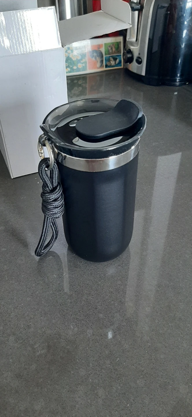 Black Travel Mug with Lanyard - photo 2
