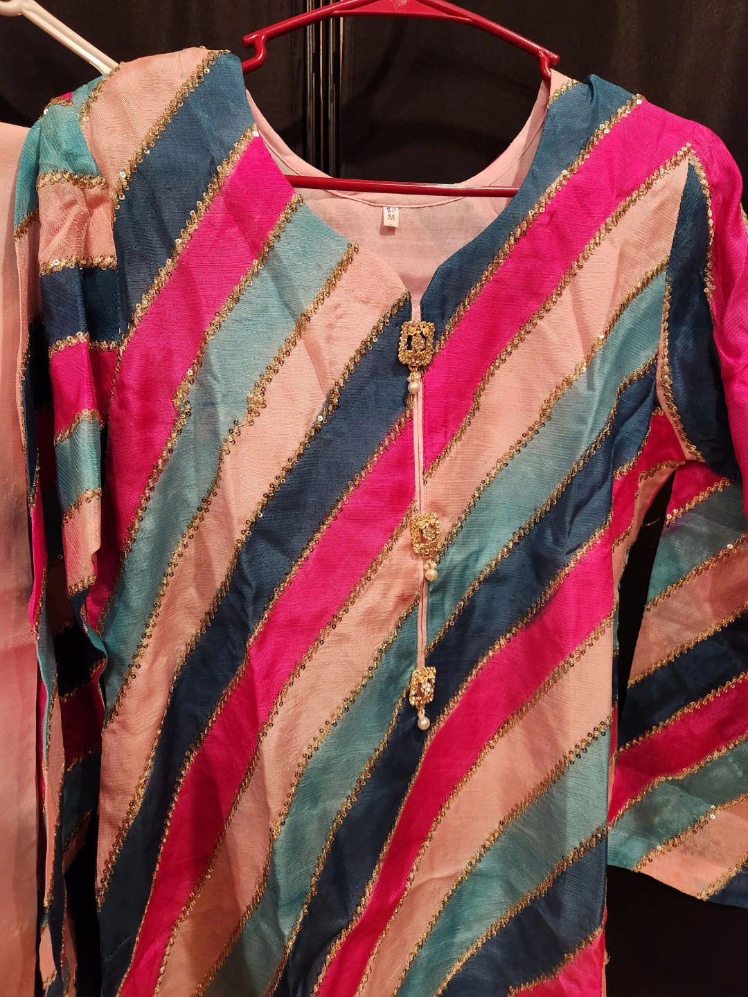 Women's Striped Kurti, Pants, and Dupatta Set - photo 3