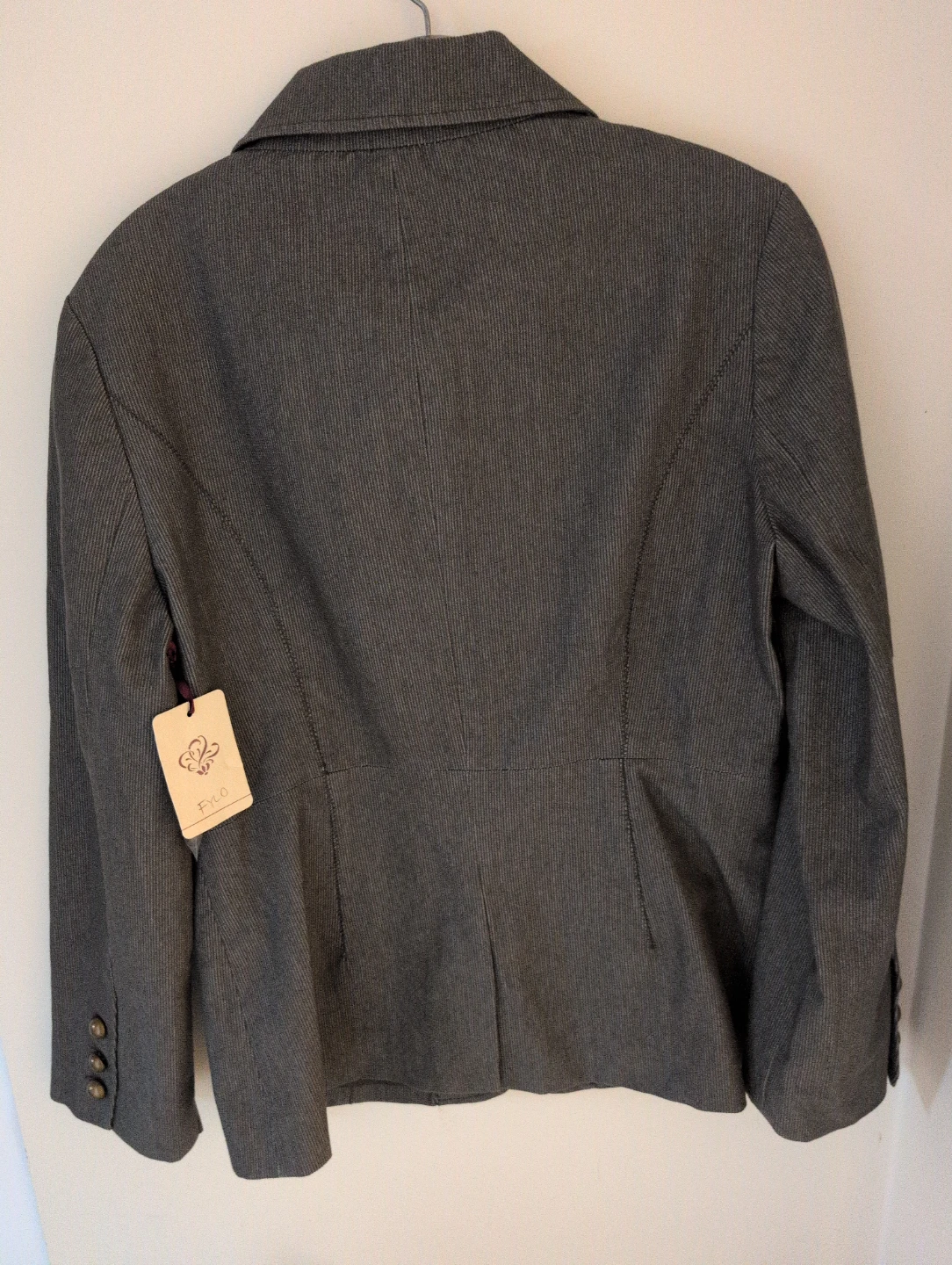 FYLO Women's Grey Pinstripe Blazer Size 8 - photo 2