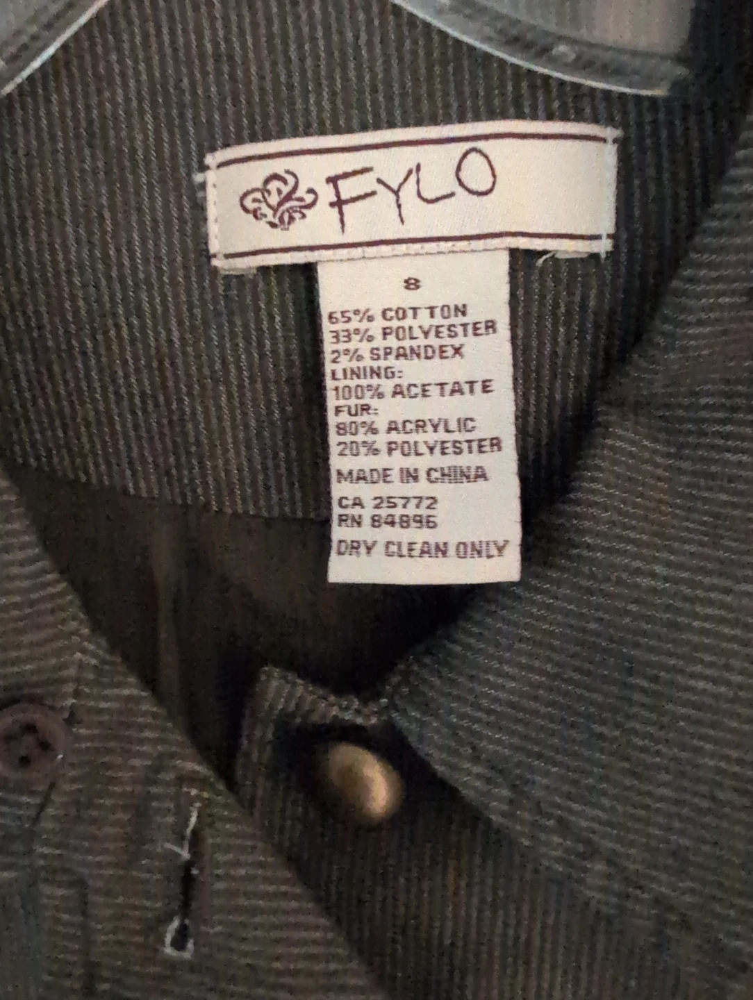FYLO Women's Grey Pinstripe Blazer Size 8 - photo 3