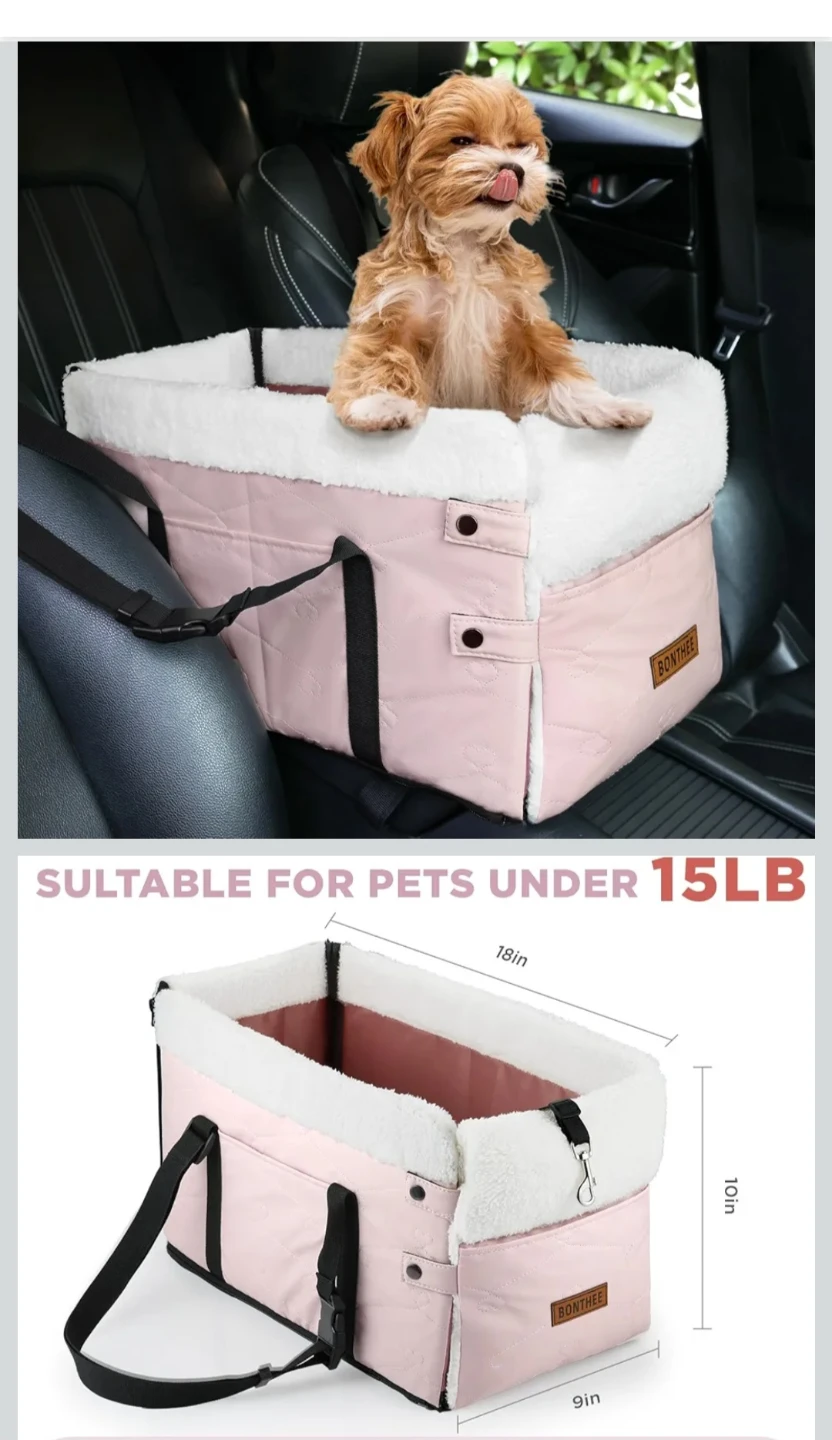 NEW Center Console Dog Car Seat for Small Dogs