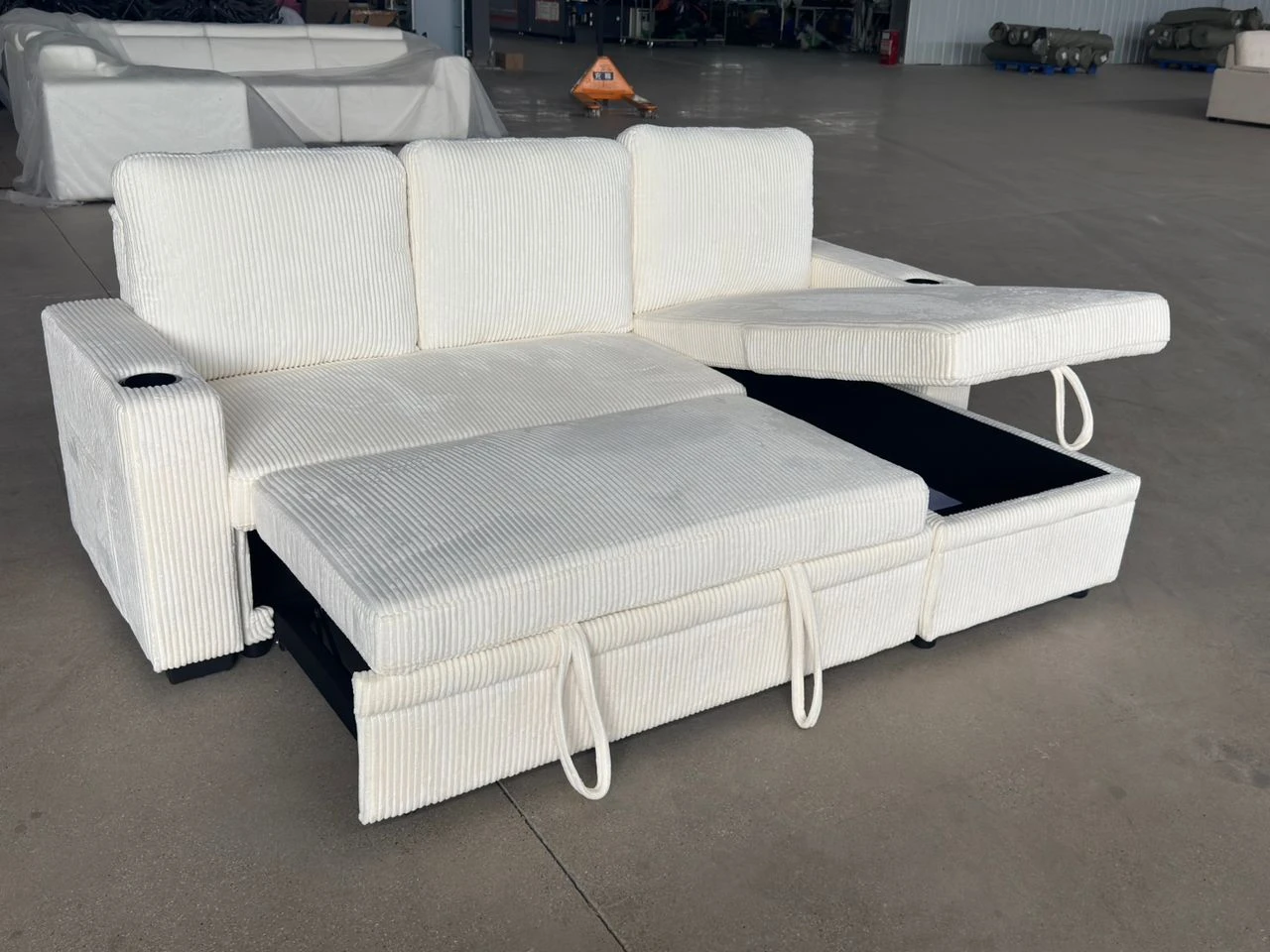 Sofa Bed 3 Seater Corduroy the Cupholders Brand New - photo 3