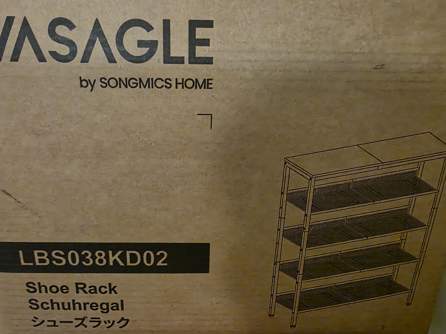 VASAGLE 5-Tier Shoe Rack LBS038KD02