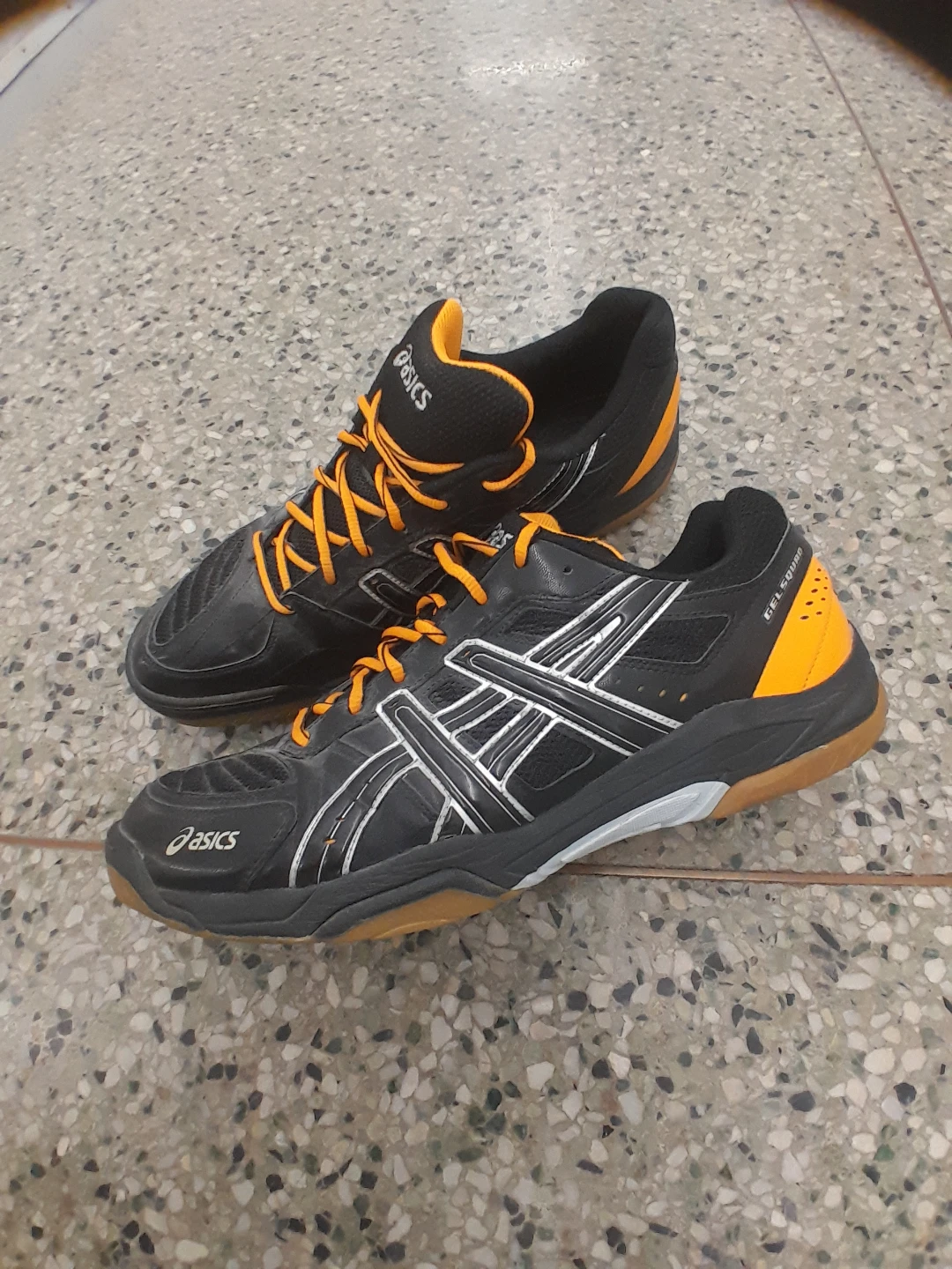 ASICS Gel-Tactic Shoes Black Orange Men's Size 13
