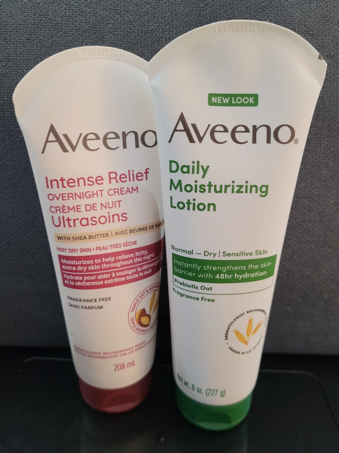 Aveeno Moisturizing Lotion & Intense Relief Overnight Cream