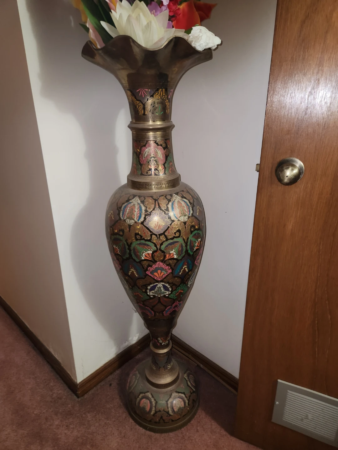 Large Decorative Brass Pitcher and Vase - photo 2