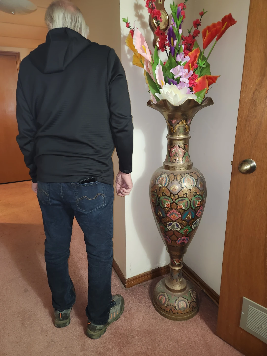 Large Decorative Brass Pitcher and Vase - photo 5
