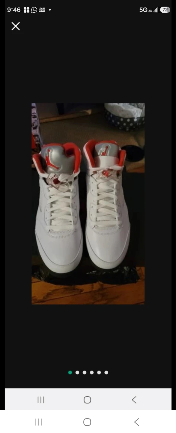 Air Jordan 5 Retro White Red Sneakers