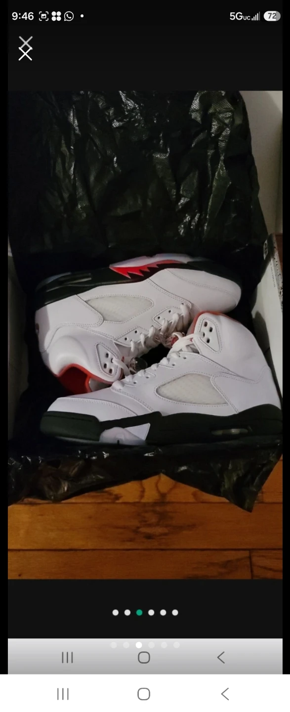 Air Jordan 5 Retro White Red Sneakers - photo 5