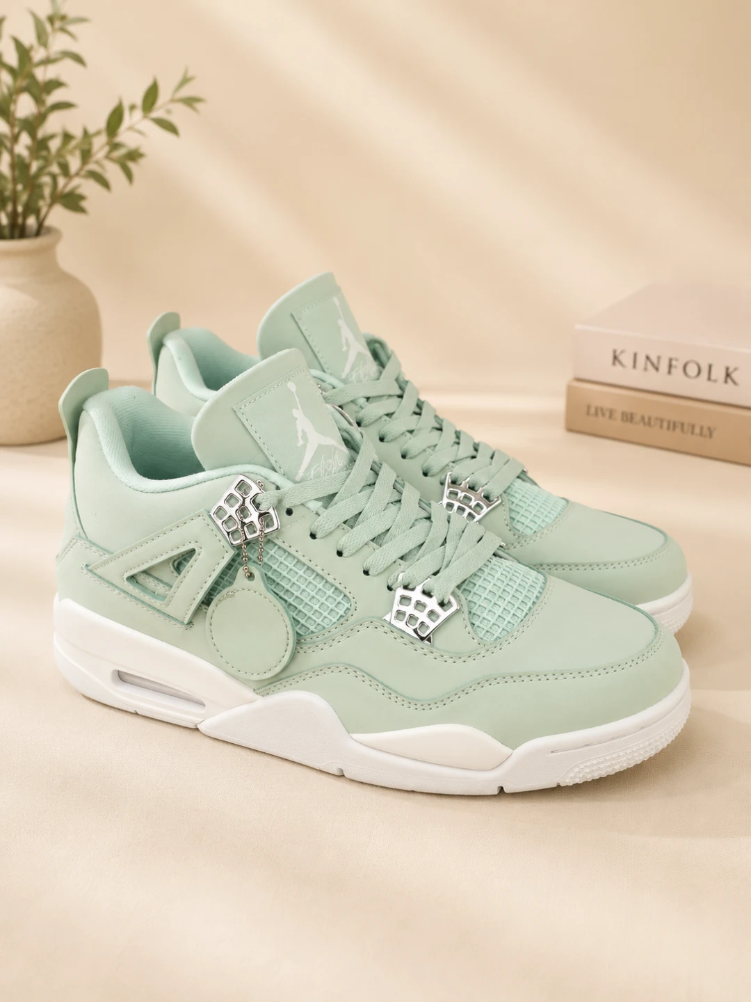 Jordan 4 Retro Mint Green Sneakers - photo 2