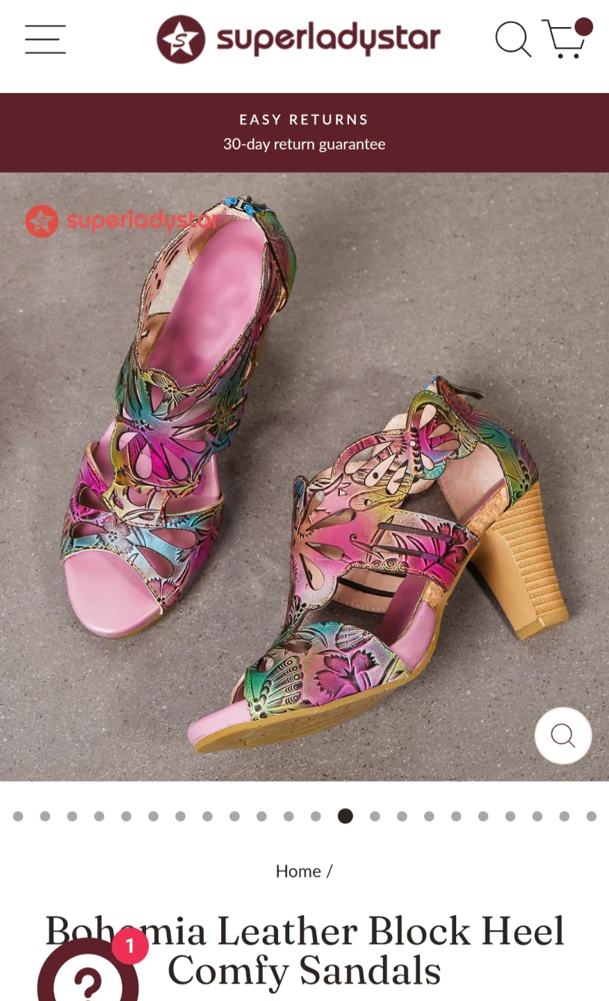 Bohemia Leather Block Heel Comfy Sandals - photo 3
