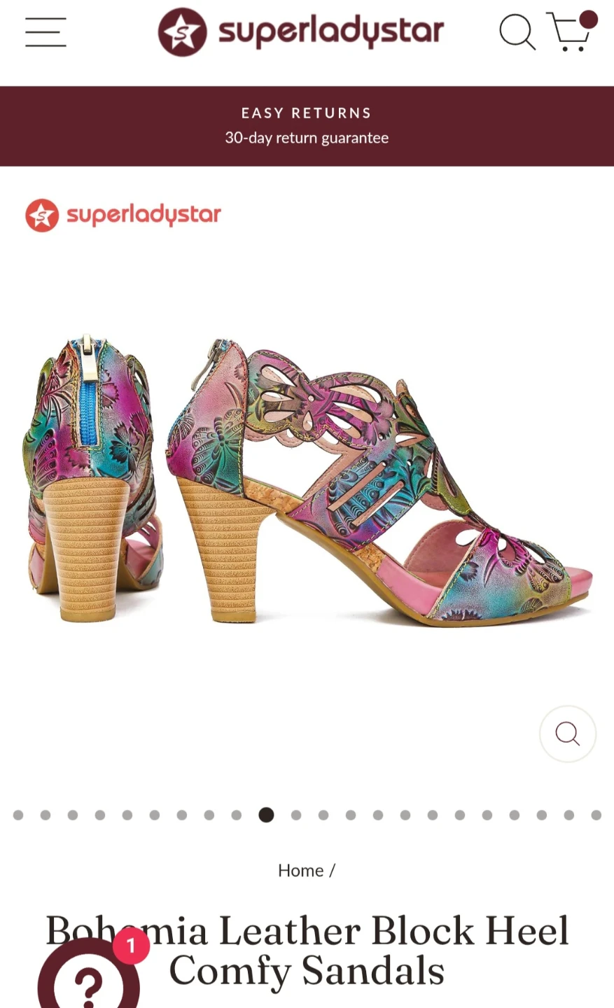 Bohemia Leather Block Heel Comfy Sandals - photo 4