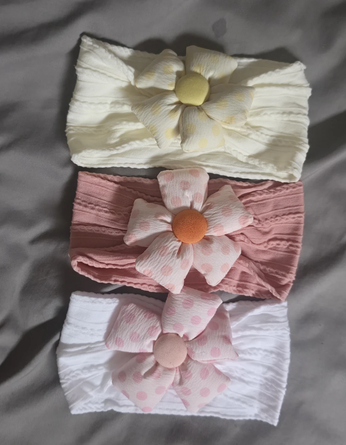 Baby Headbands with Flower Accents (3-Pack)