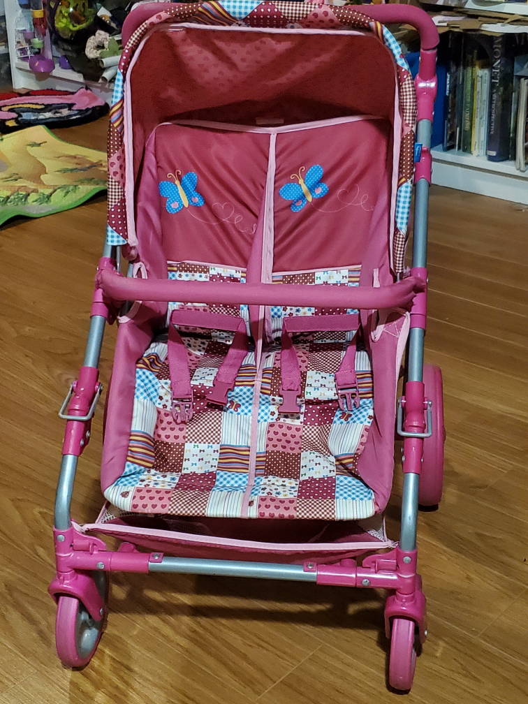 Pink Doll Stroller with Butterfly Design - photo 3
