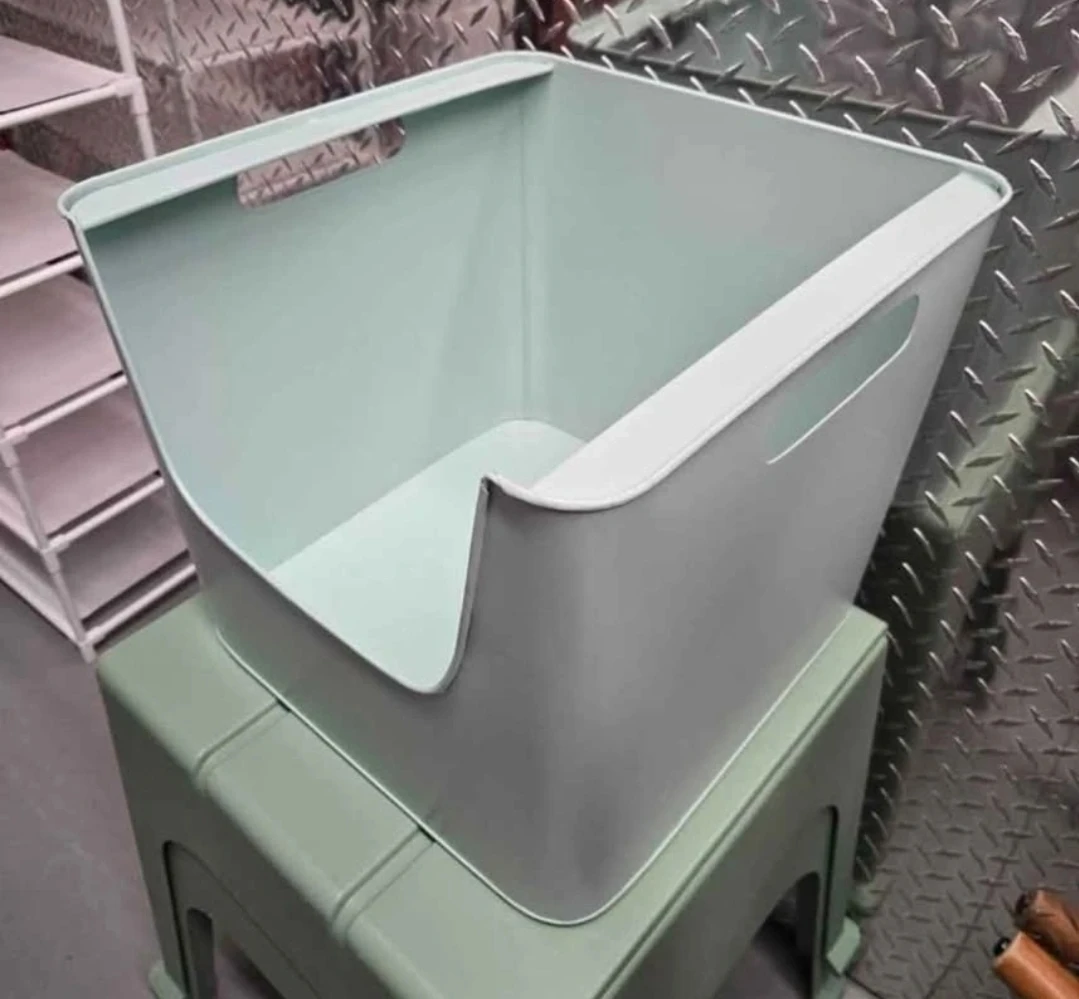 Crate & Barrel Mint Green Metal Stacking Storage Bin - photo 3