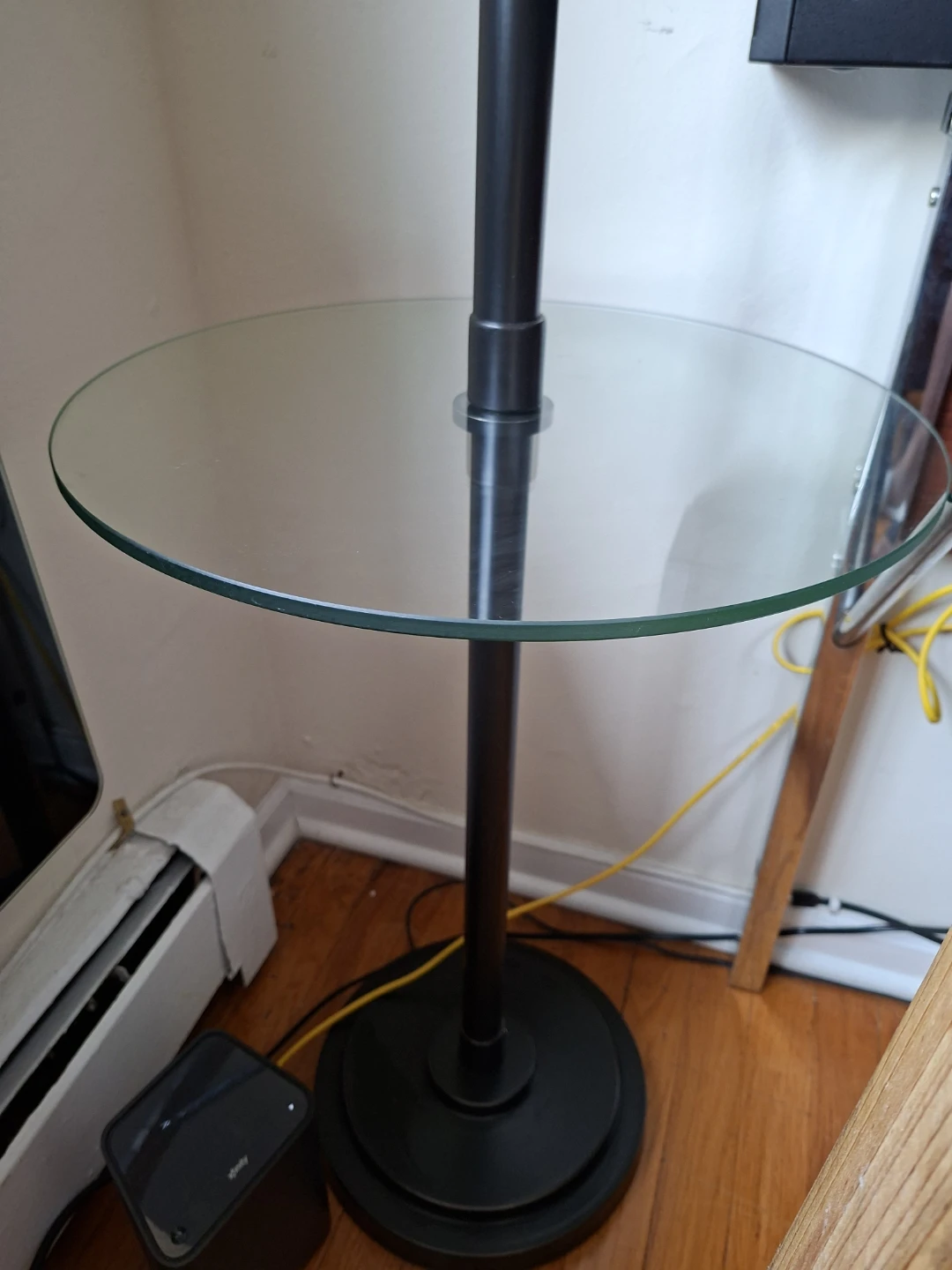 Black Floor Lamp with Glass Shelf - photo 4