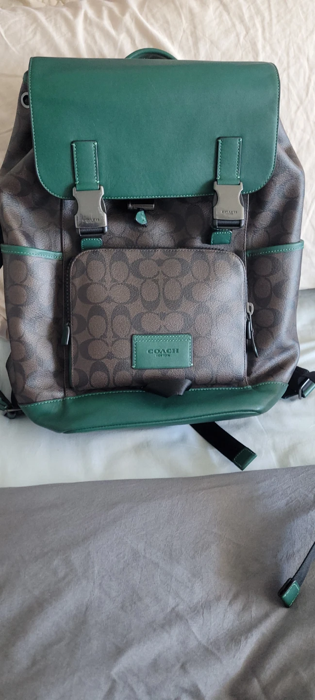 ♤♤ NEW ♤♤ Coach Signature Backpack Green/Brown - photo 2