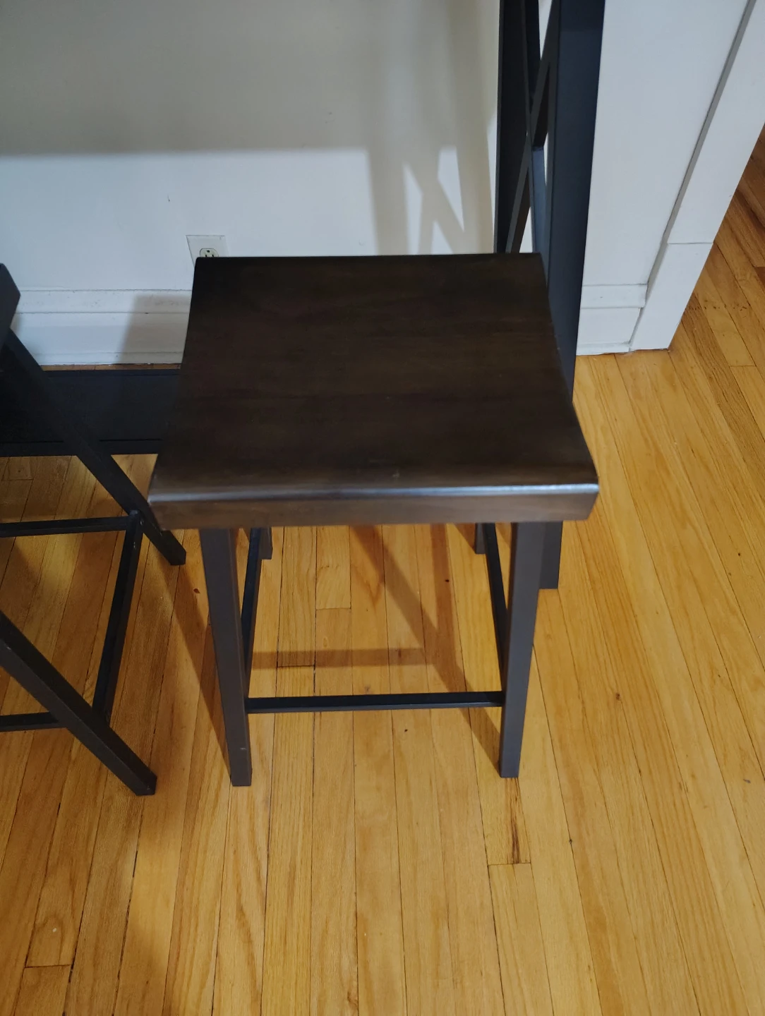 Wooden Bar Table with Two Stools - photo 3