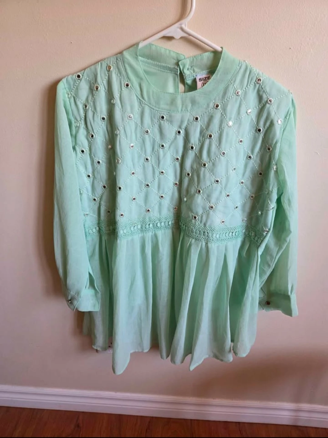 Mint Green Embellished Tunic Top - photo 3