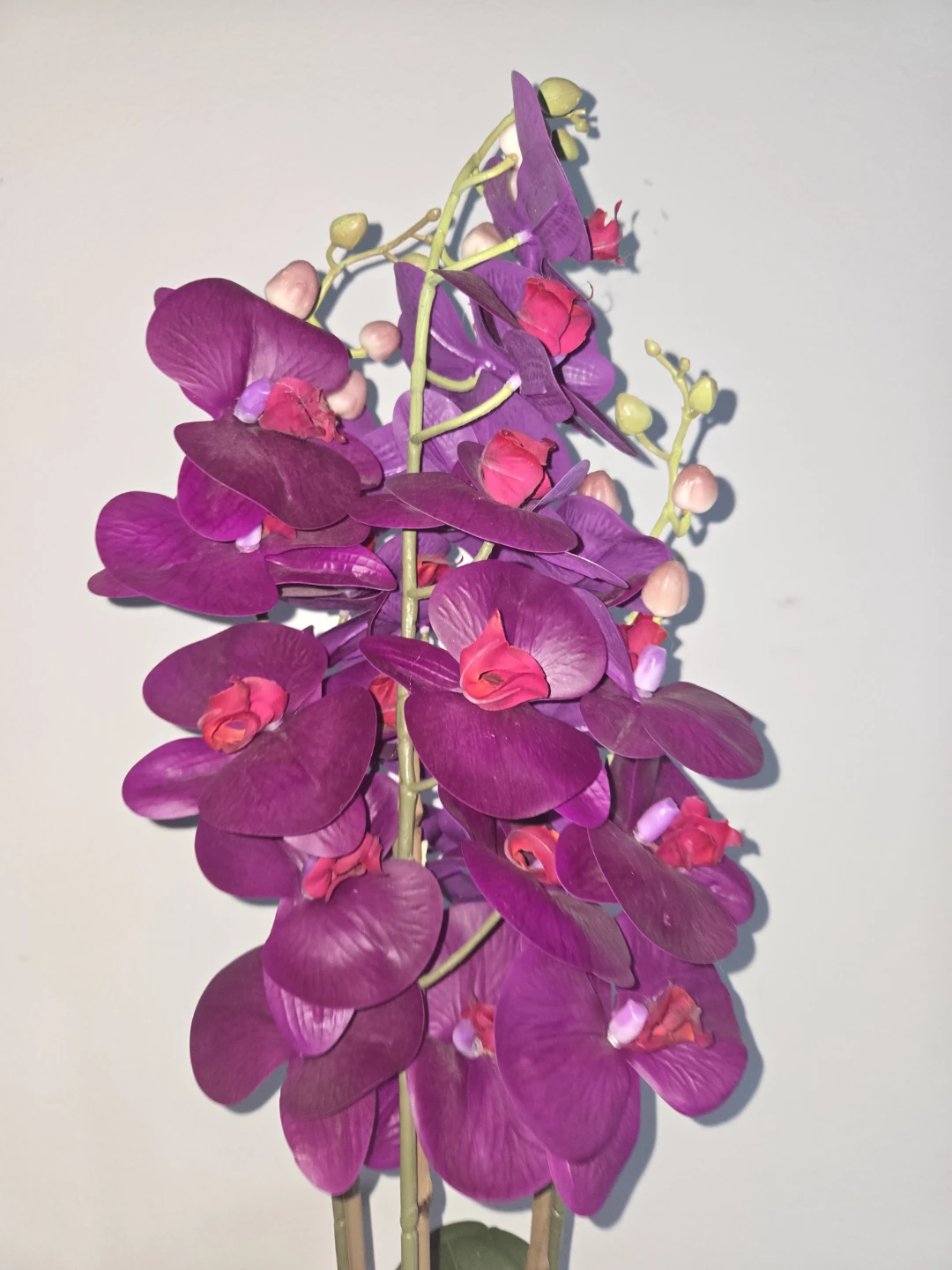 Purple Artificial Orchid Plant in Black Pot - photo 2