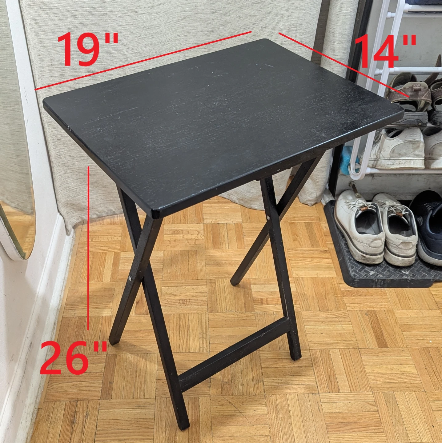 Portable Folding Real Wood TV Bed Tray\Dinner Table Furniture Bl