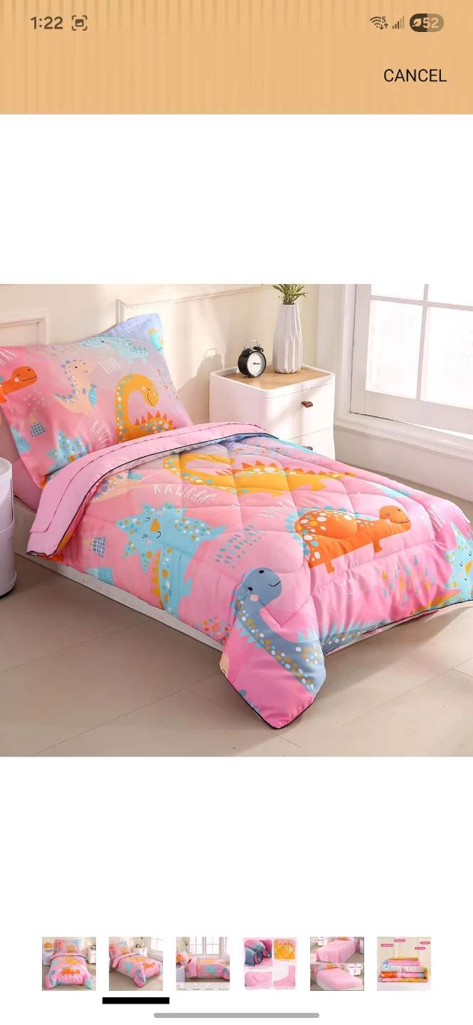 WowelDinosaur Toddler Bedding Set - Pink Unicorn - photo 2