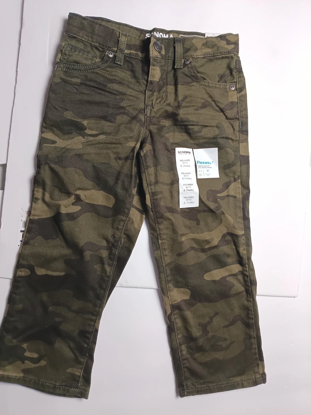 Sonoma Boys Relaxed Fit Camo Pants Size 4 Husky
