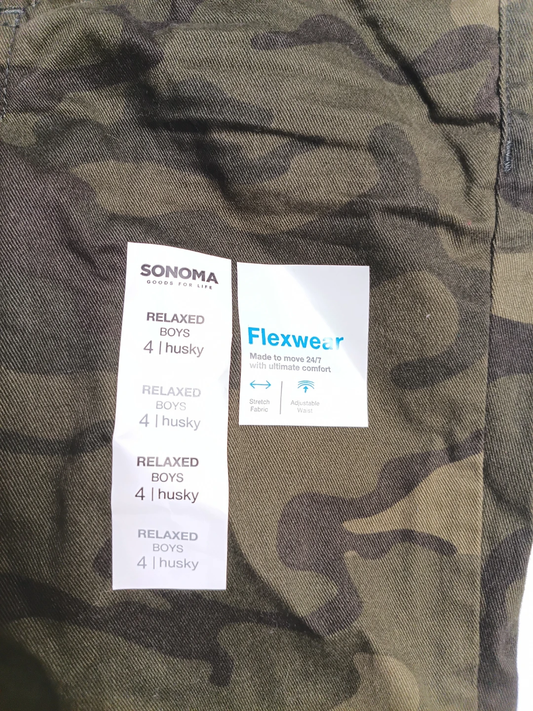 Sonoma Boys Relaxed Fit Camo Pants Size 4 Husky - photo 3