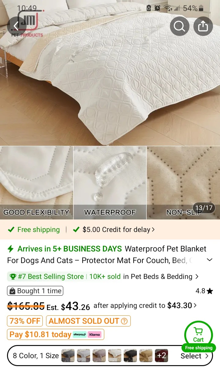 Waterproof Pet Blanket Mat for Couch, Bed - photo 2