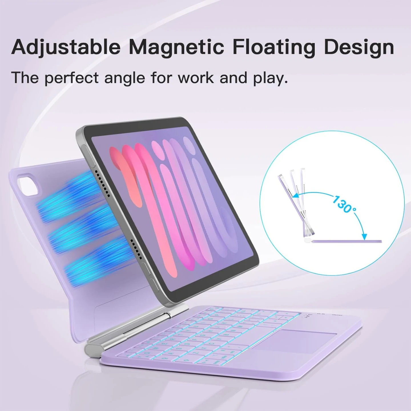 Purple Trackpad Keyboard Case for iPad Mini 7th/6th Gen - photo 5