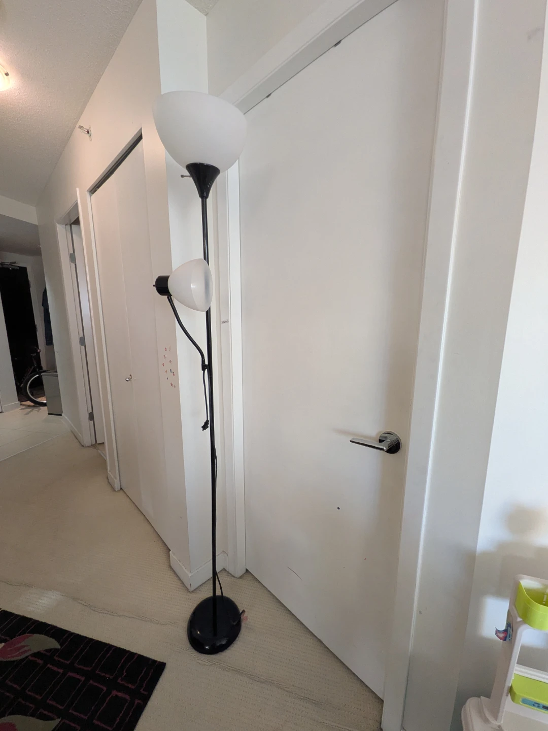 Black Floor Lamp with Two Lights