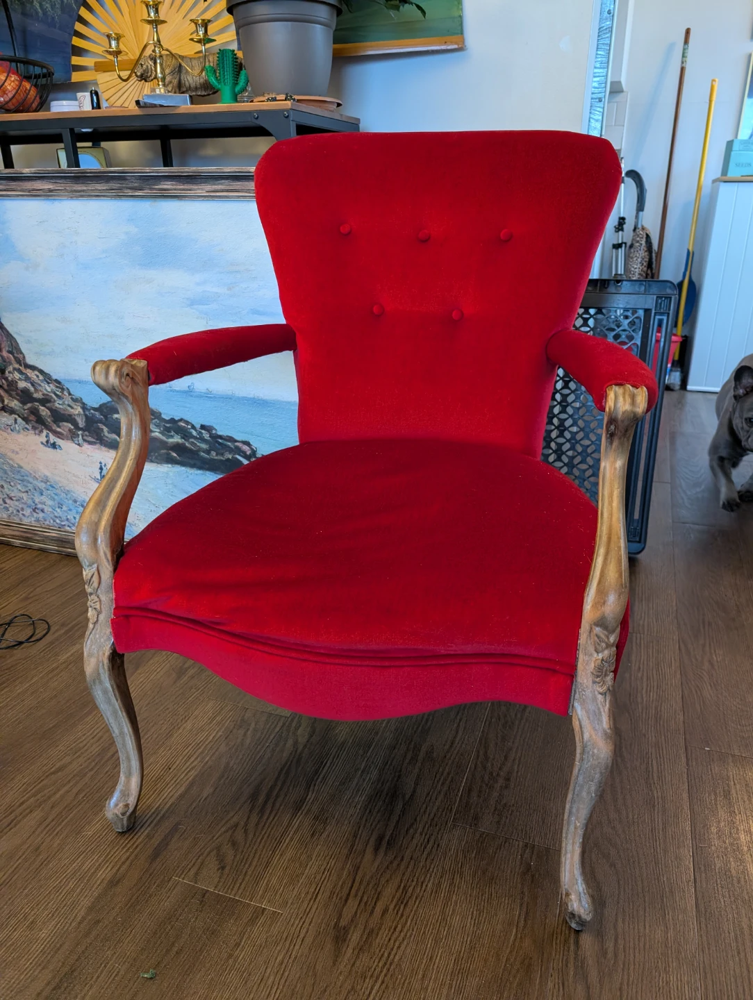 Red Velvet Armchair