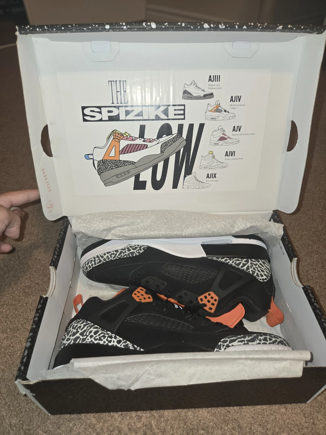 NEVER WORN Jordan Spizike Low "Flight Club" Black/Orange