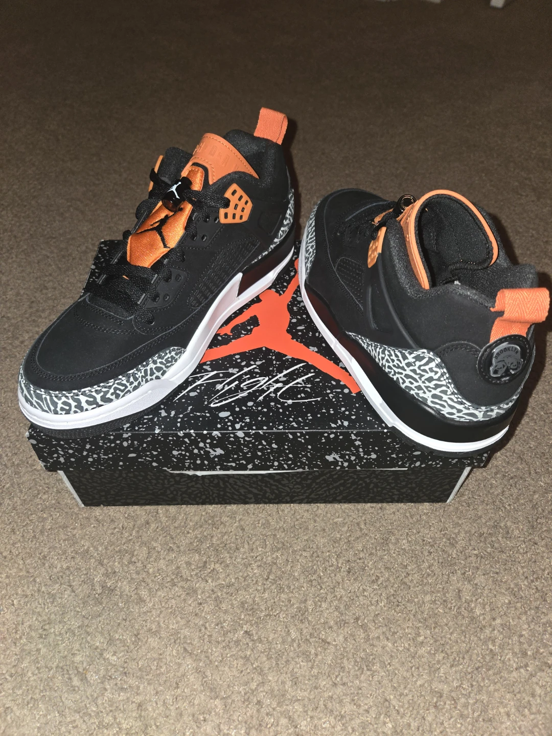 NEVER WORN Jordan Spizike Low "Flight Club" Black/Orange - photo 2