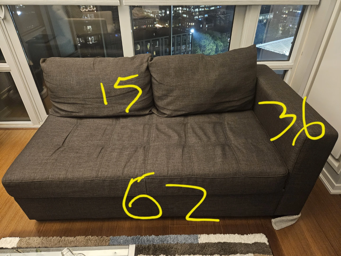EQ3 Grey Sectional Sofa with Chaise - photo 3