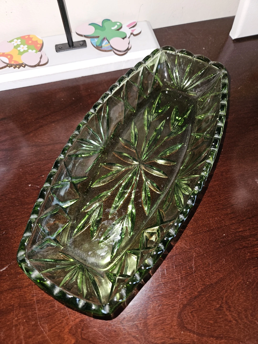 Vintage Green Hazel-Atlas Glass Dish